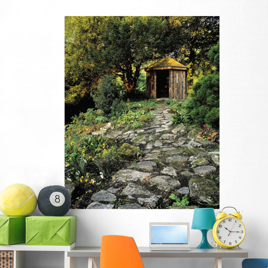 Gazebo And Path, Ballinlough Castle, Co Westmeath, Ireland Wall Mural