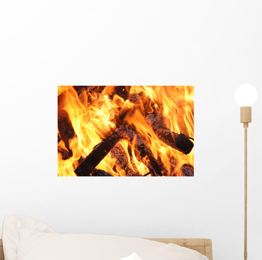 wood fire Wall Mural