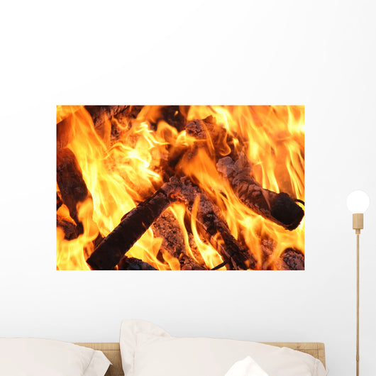 wood fire Wall Mural