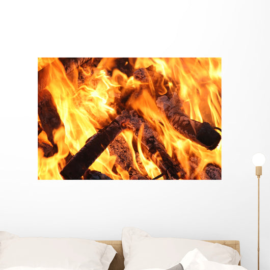 wood fire Wall Mural