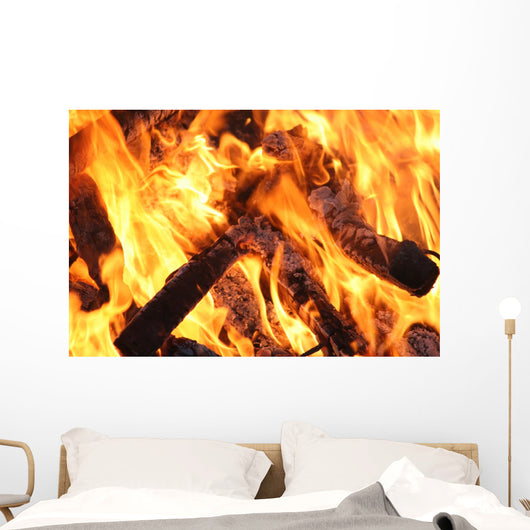 wood fire Wall Mural