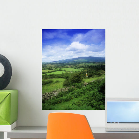 High Angle View Of Fields On A Landscape Wall Mural