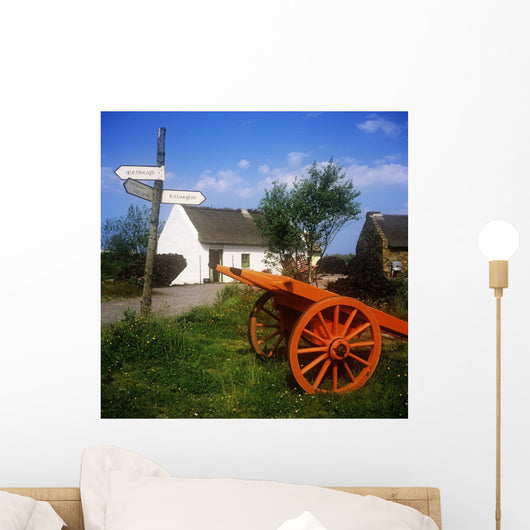 Cart On The Roadside Of A Village Wall Mural