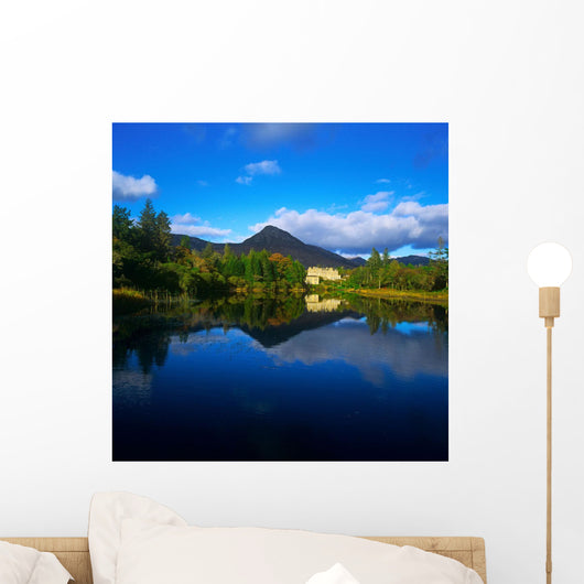 River In Front Of A Castle Wall Mural