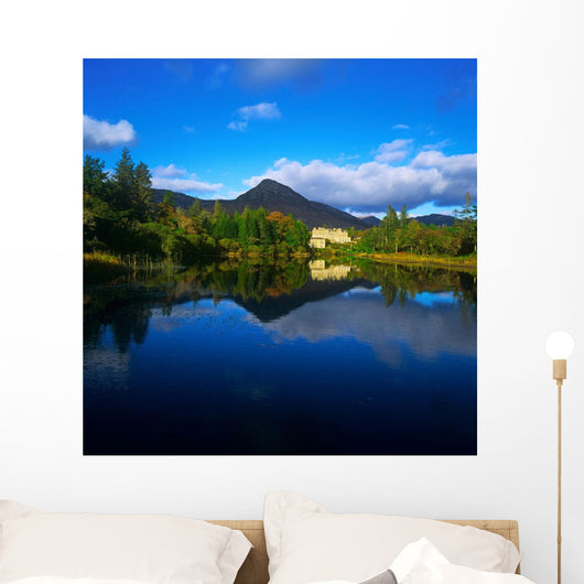 River In Front Of A Castle Wall Mural