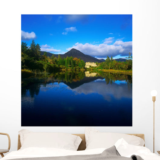 River In Front Of A Castle Wall Mural