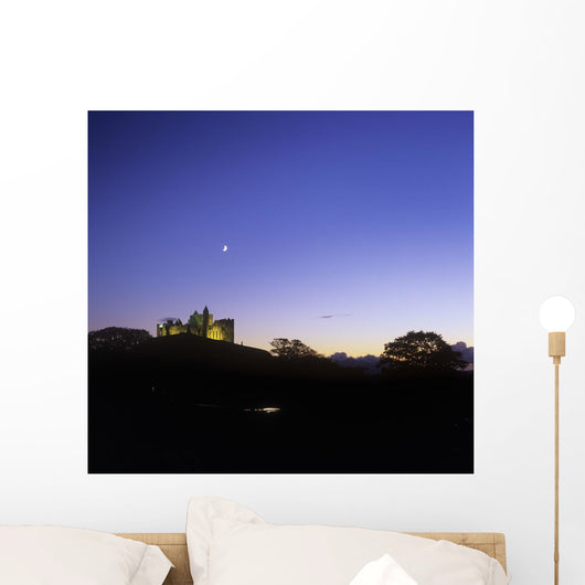 Silhouette Of A Castle On The Cliff Of A Mountain Wall Mural