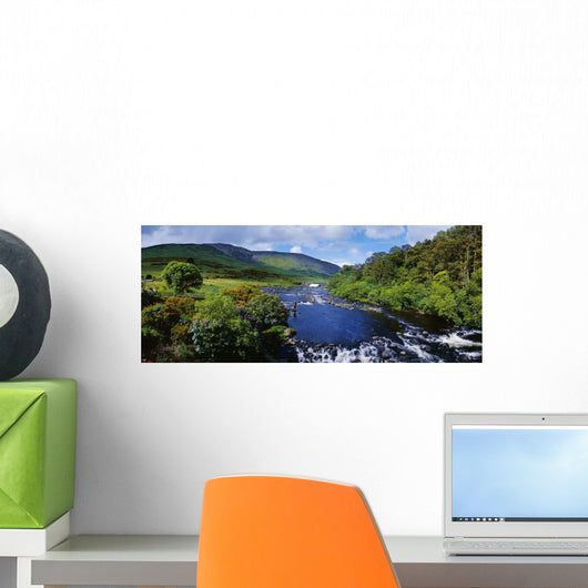 High Angle View Of A Waterfall Wall Mural