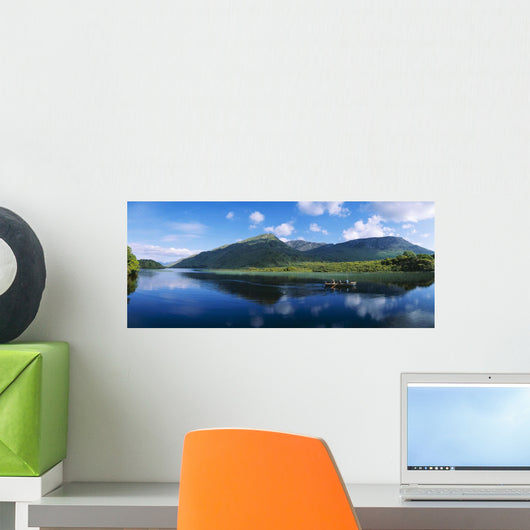 Three People On A Boat In The Lake Wall Mural