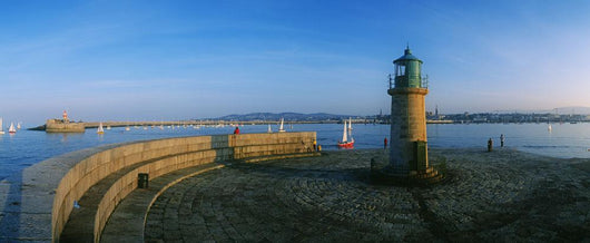 Light House At A Harbor, County Dublin, Republic Of Ireland Wall Mural