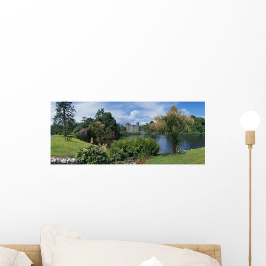 River In Front Of A Castle Wall Mural