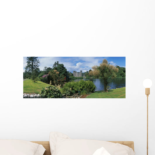River In Front Of A Castle Wall Mural