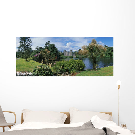 River In Front Of A Castle Wall Mural