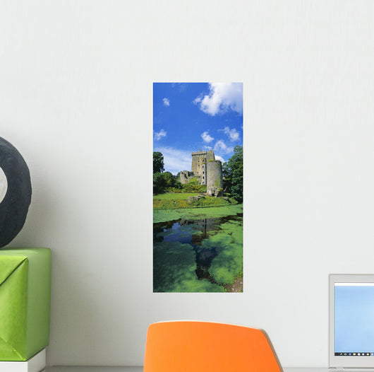 Pond In Front Of A Castle Wall Mural