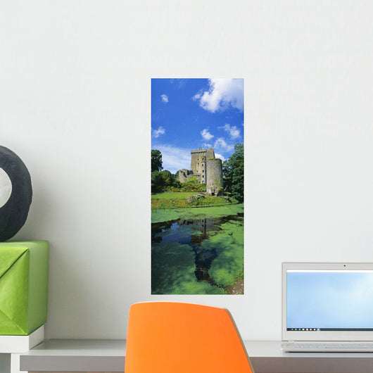 Pond In Front Of A Castle Wall Mural