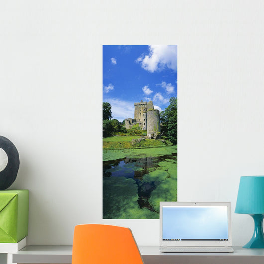 Pond In Front Of A Castle Wall Mural
