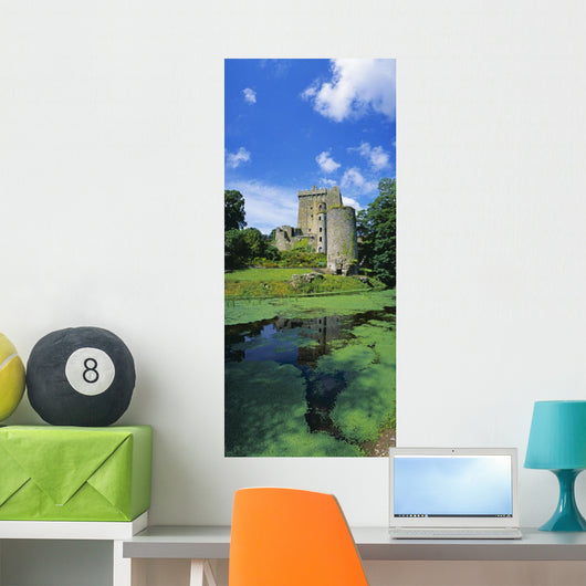 Pond In Front Of A Castle Wall Mural