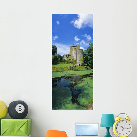 Pond In Front Of A Castle Wall Mural
