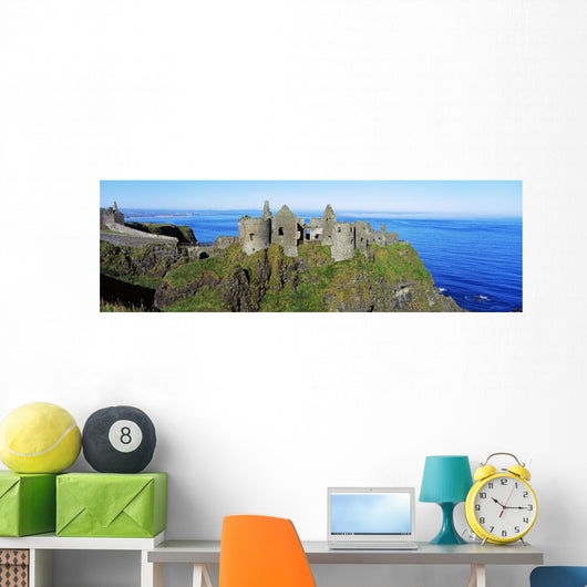Castle On A Cliff, Dunluce Castle, County Antrim, Northern Ireland Wall Mural