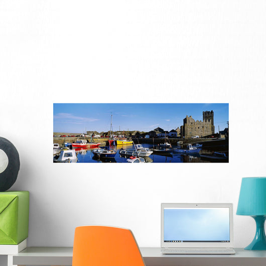 Fishing Boats At A Harbor Wall Mural
