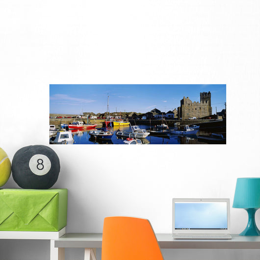Fishing Boats At A Harbor Wall Mural