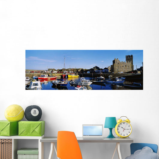 Fishing Boats At A Harbor Wall Mural