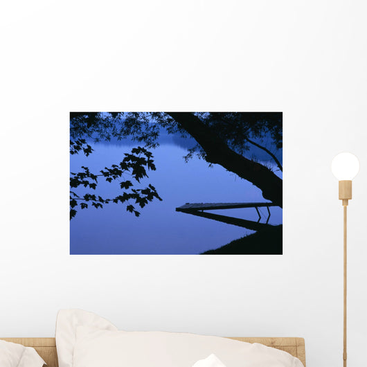 Lake And Trees At Dusk Wall Mural