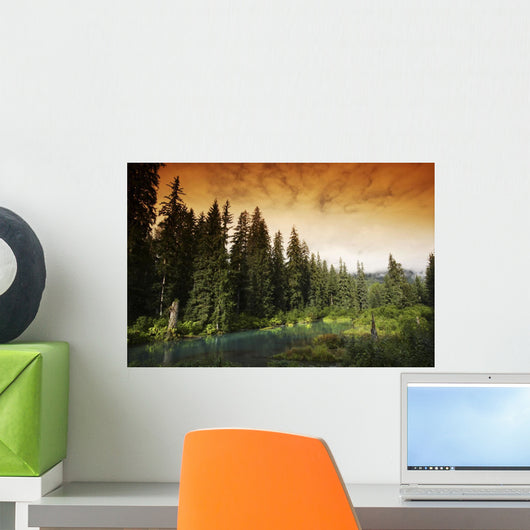 Pond In A Forest Wall Mural