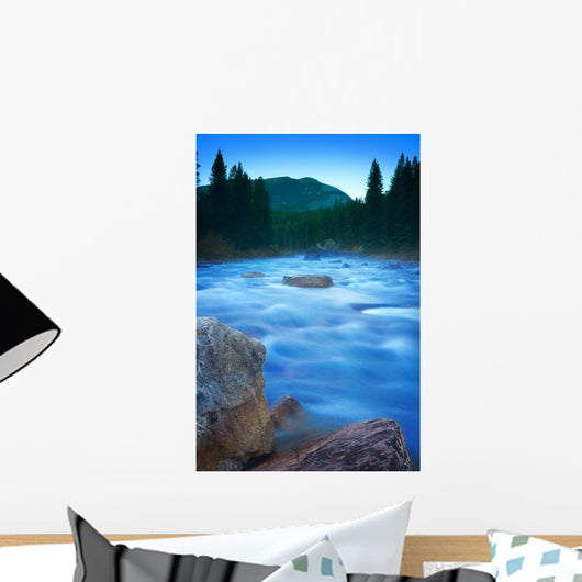 Maligne River Through The Rocky Mountains Wall Mural