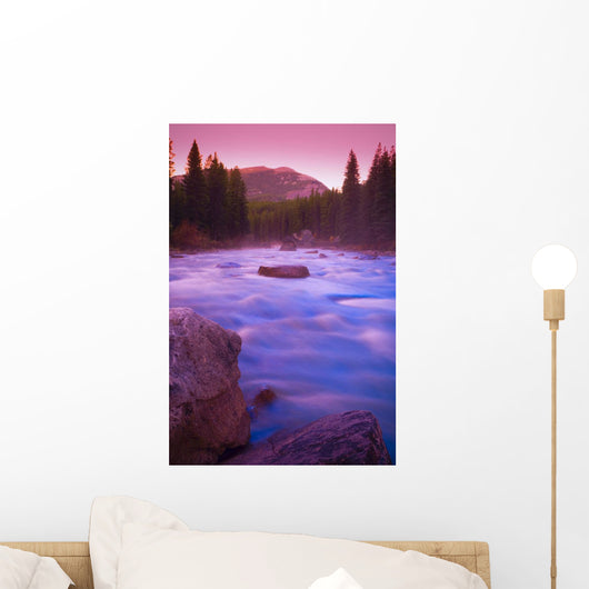 Maligne River Through The Rocky Mountains Wall Mural