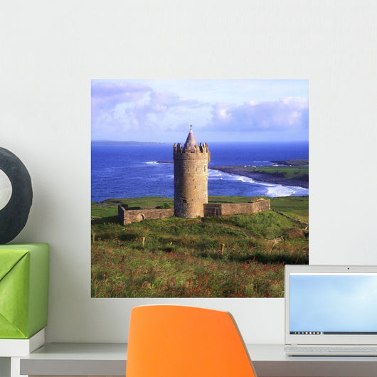 16Th Century Tower House Overlooking The Atlantic Ocean Wall Mural