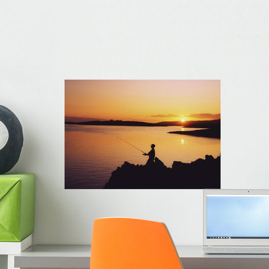 Fishing At Sunset, Roaring Water Bay, Co Cork, Ireland Wall Mural