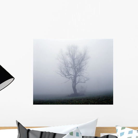 Tree In Fog Wall Mural