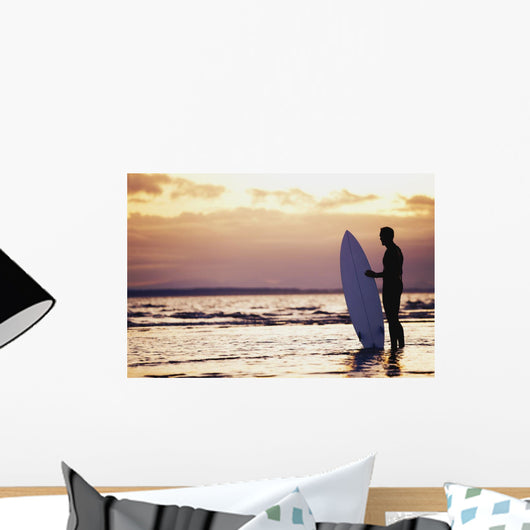 Surfer Silhouette Wall Mural