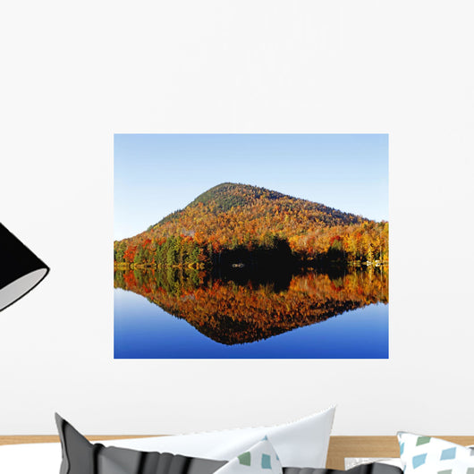 Autumn Colours Reflected In Water, Eastern Townships, Quebec, Canada Wall Mural