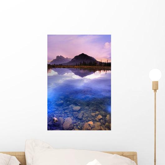 Vermilion Lakes, Mount Rundle, Banff National Park, Alberta, Canada Wall Mural