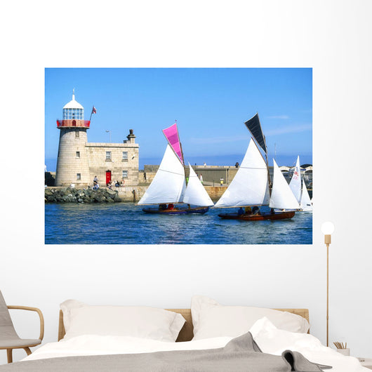 Howth 17 Yachts, Howth Harbour, Co Dublin, Ireland Wall Mural