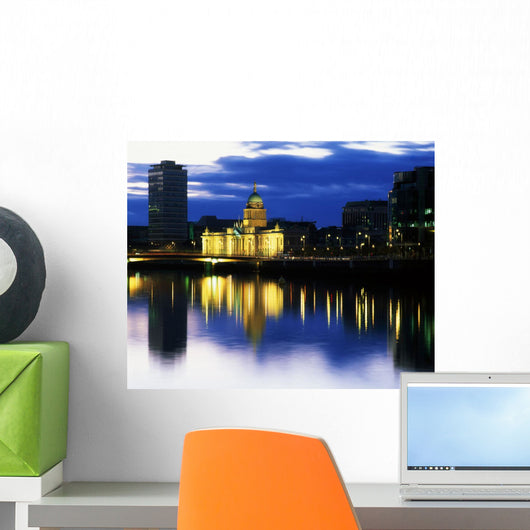 Customs House And Liberty Hall, River Liffey, Dublin, Ireland Wall Mural