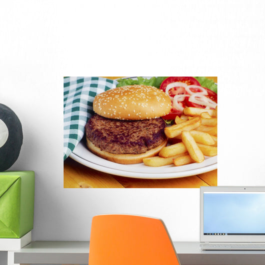 Hamburger & French Fries Wall Mural