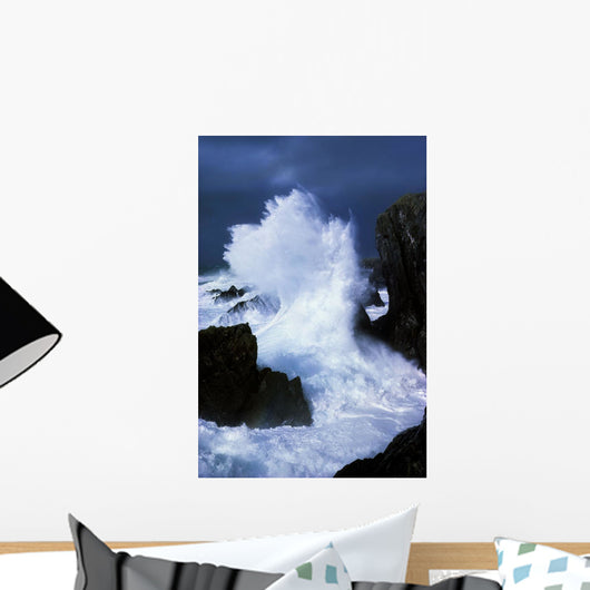 Ireland, Waves Crashing On Rocks Wall Mural