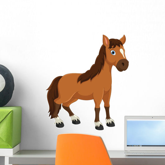 Cute Horse Cartoon Wall Decal
