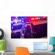 Night Time Police Intervention Wall Decal