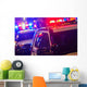Night Time Police Intervention Wall Decal