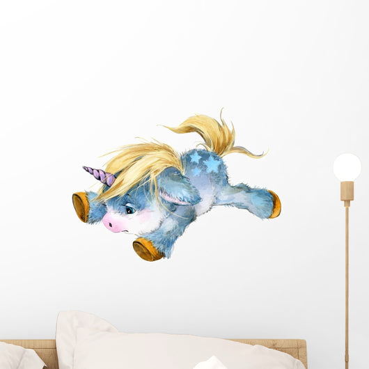 Blue Starry Unicorn Pony Wall Decal