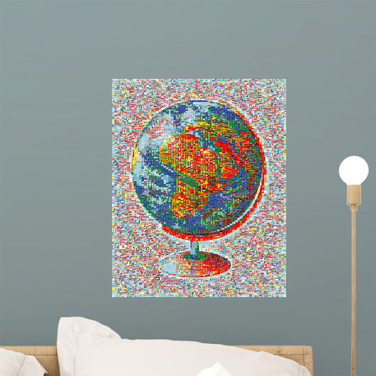 Flags mosaic world Wall Mural