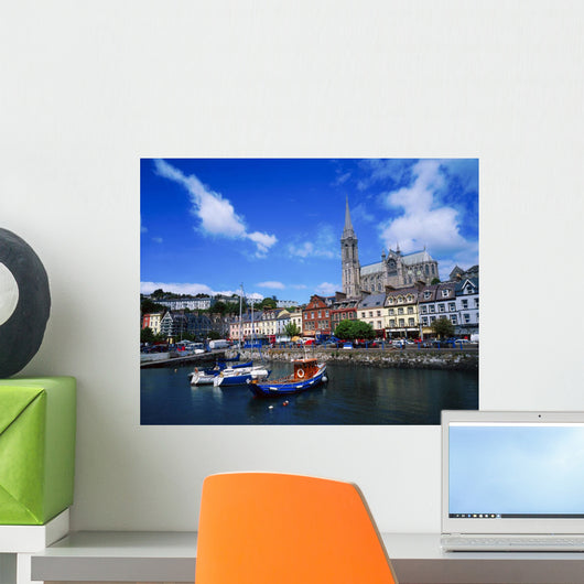 Cobh Cathedral & Harbour, Co Cork, Ireland Wall Mural