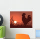 rooster greeting sunrise Wall Mural