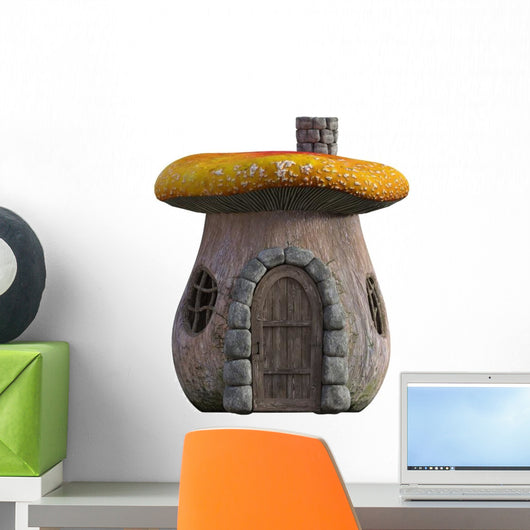 Realistic Fairy Mushroom House Wall Decal