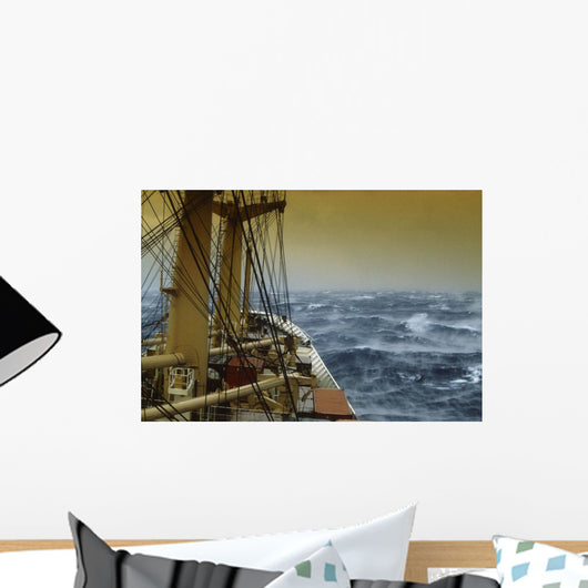 Shipping, Freight In Storm Wall Mural