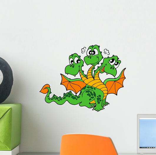 Cute three headed dragon Wall Decal